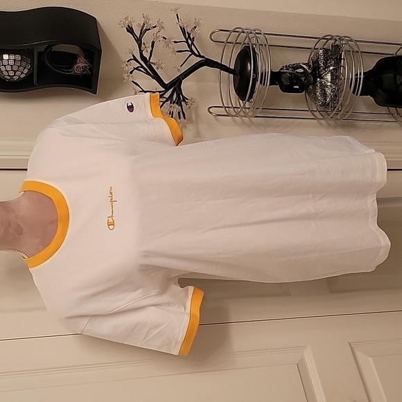 Champion Classic Ringer White Tee with Yellow Emboidery. NWT, Size M - Picture 1 of 8